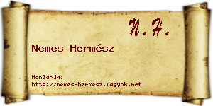 Nemes Hermész névjegykártya